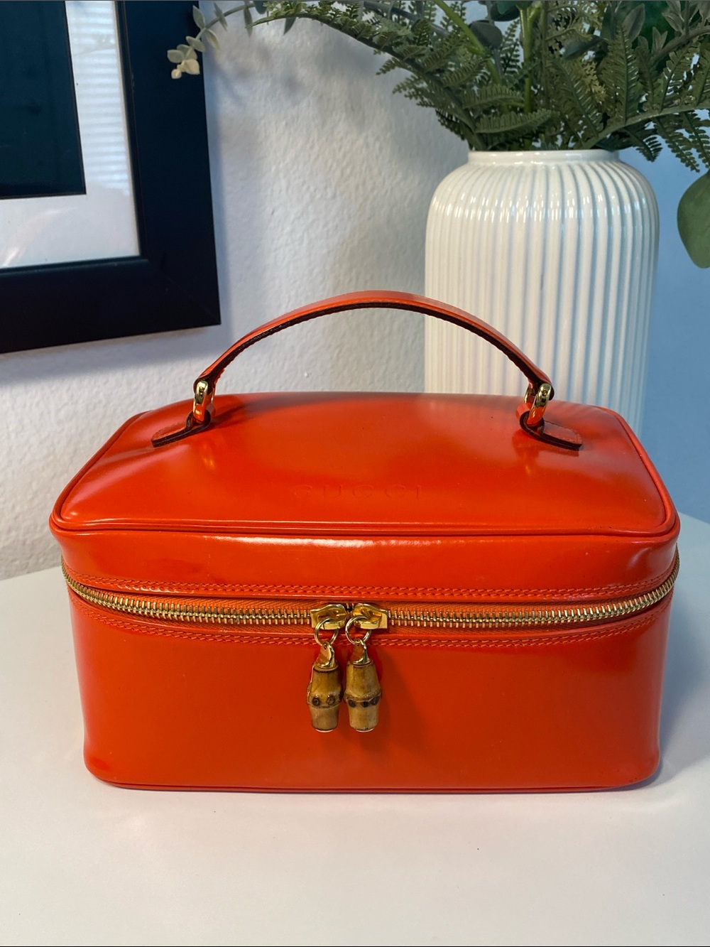 Vintage Gucci Tom Ford Era Bamboo Leather Vanity Case